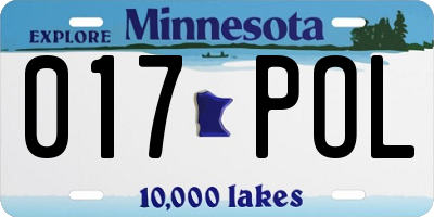 MN license plate 017POL