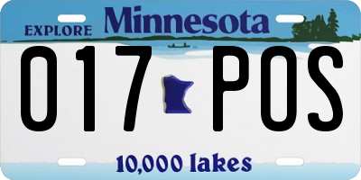MN license plate 017POS