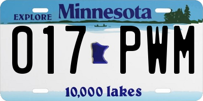 MN license plate 017PWM