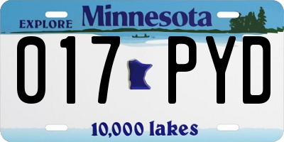 MN license plate 017PYD