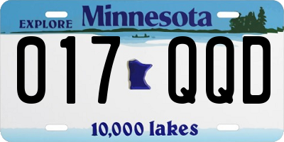 MN license plate 017QQD