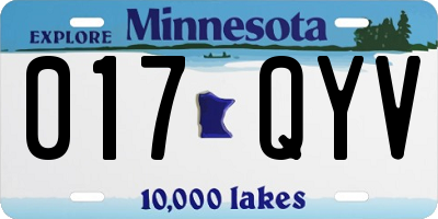 MN license plate 017QYV