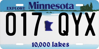 MN license plate 017QYX