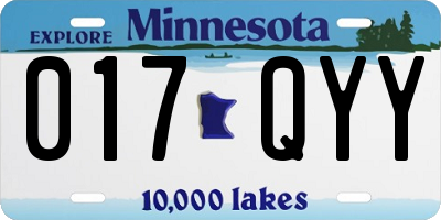 MN license plate 017QYY
