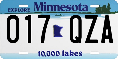MN license plate 017QZA