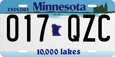 MN license plate 017QZC