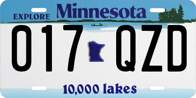 MN license plate 017QZD