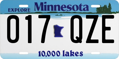 MN license plate 017QZE