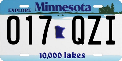 MN license plate 017QZI