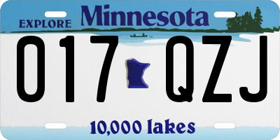 MN license plate 017QZJ