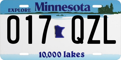 MN license plate 017QZL