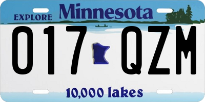 MN license plate 017QZM