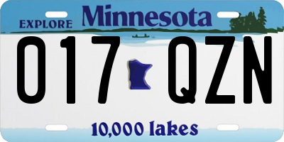 MN license plate 017QZN
