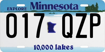 MN license plate 017QZP