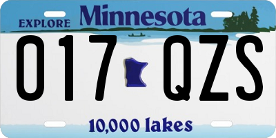 MN license plate 017QZS
