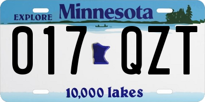 MN license plate 017QZT