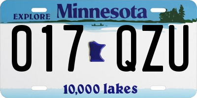MN license plate 017QZU