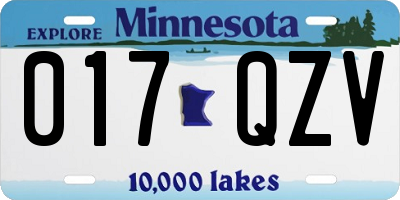 MN license plate 017QZV