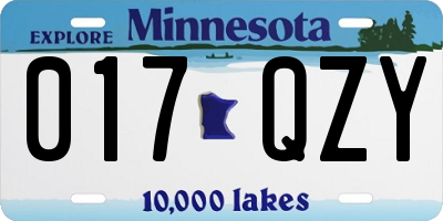 MN license plate 017QZY