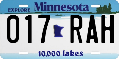 MN license plate 017RAH