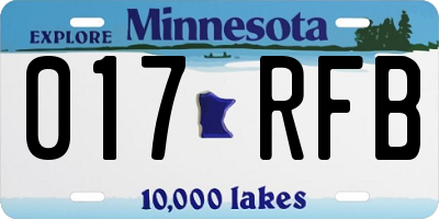 MN license plate 017RFB