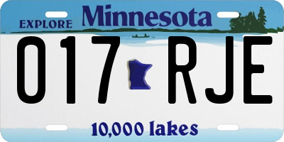 MN license plate 017RJE