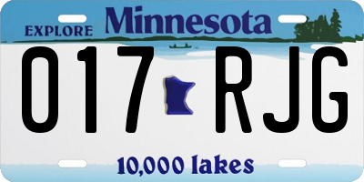MN license plate 017RJG