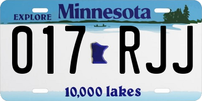 MN license plate 017RJJ