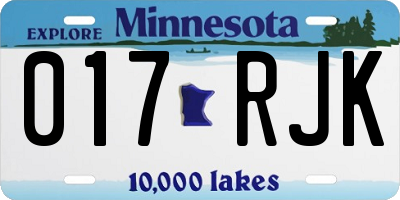 MN license plate 017RJK