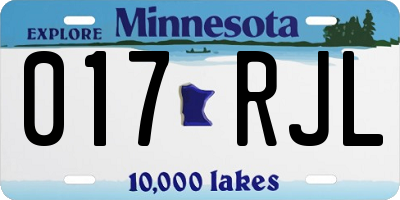 MN license plate 017RJL