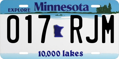 MN license plate 017RJM