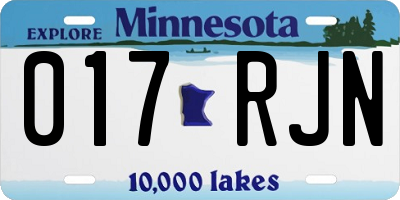 MN license plate 017RJN