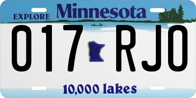 MN license plate 017RJO