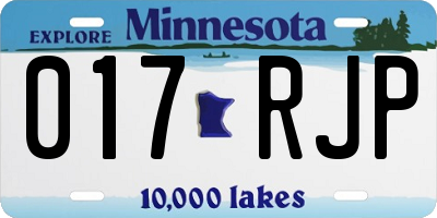 MN license plate 017RJP