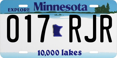MN license plate 017RJR