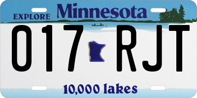 MN license plate 017RJT