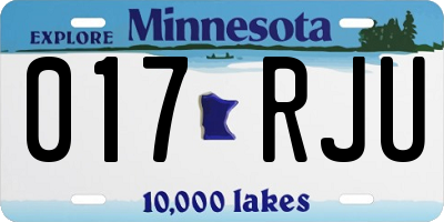 MN license plate 017RJU