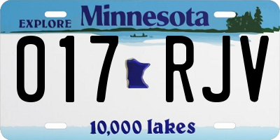 MN license plate 017RJV