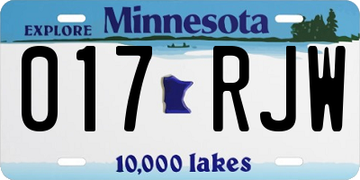 MN license plate 017RJW