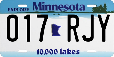 MN license plate 017RJY