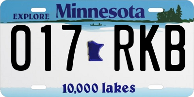 MN license plate 017RKB