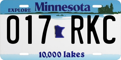 MN license plate 017RKC