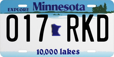 MN license plate 017RKD