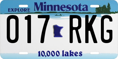 MN license plate 017RKG