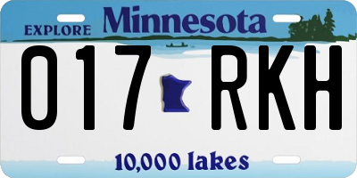 MN license plate 017RKH