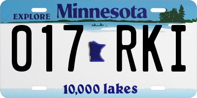 MN license plate 017RKI