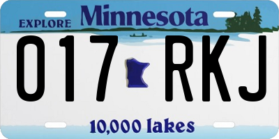 MN license plate 017RKJ