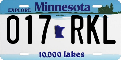 MN license plate 017RKL