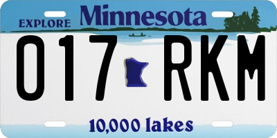MN license plate 017RKM