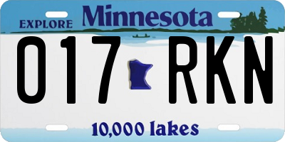 MN license plate 017RKN